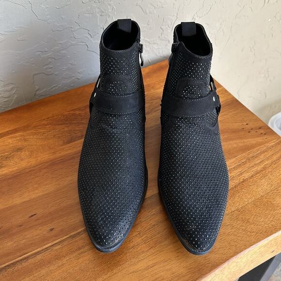 ASOS Black Silver studded ankle boots size 9 Winter Fall boot‎ - Picture 2 of 6